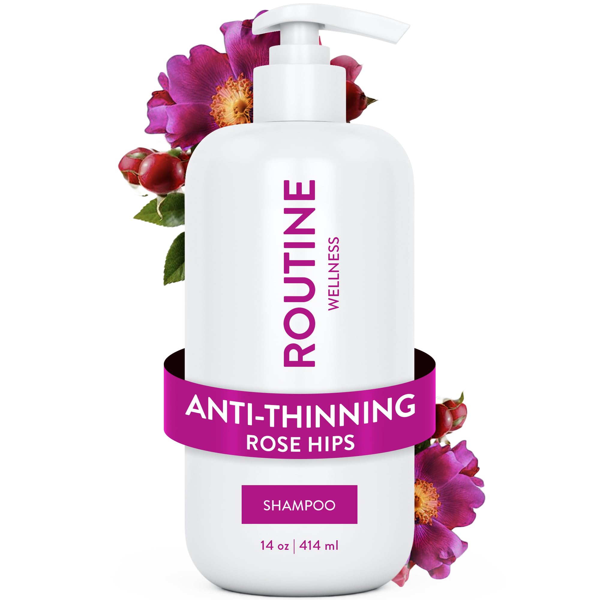 "Routine Wellness anti thinning shampoo para fortalecer y engrosar el cabello"