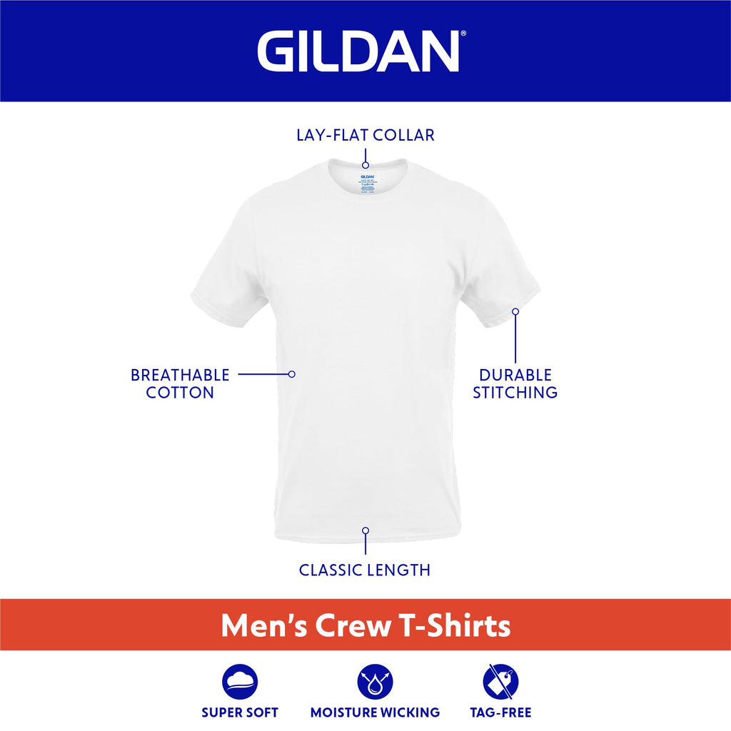 Gildan Men's Crew T-Shirts, Multipack, Style G1100, Black (6-Pack), Large