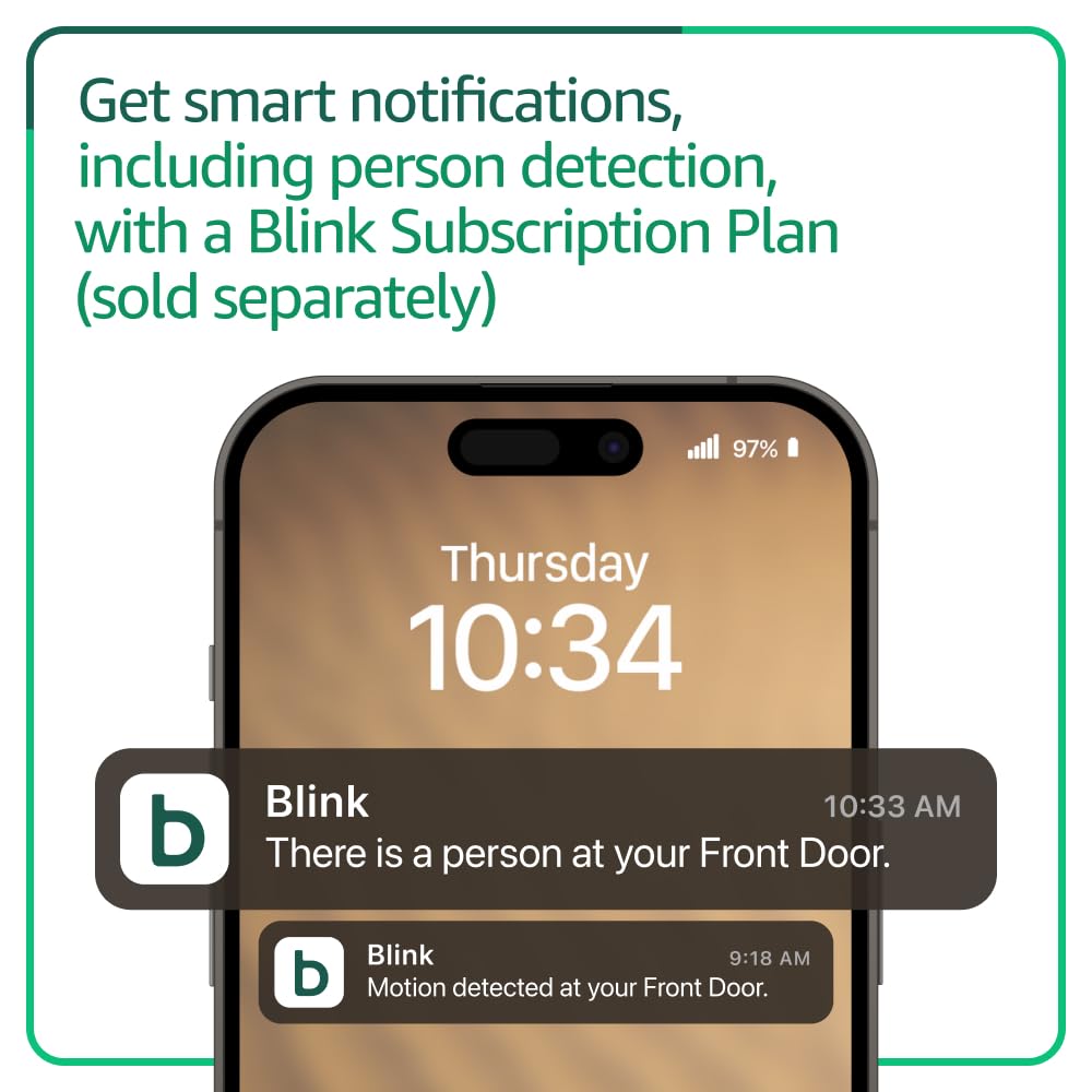 Notificación del Blink Video Doorbell en la app móvil mostrando visitante detectado
