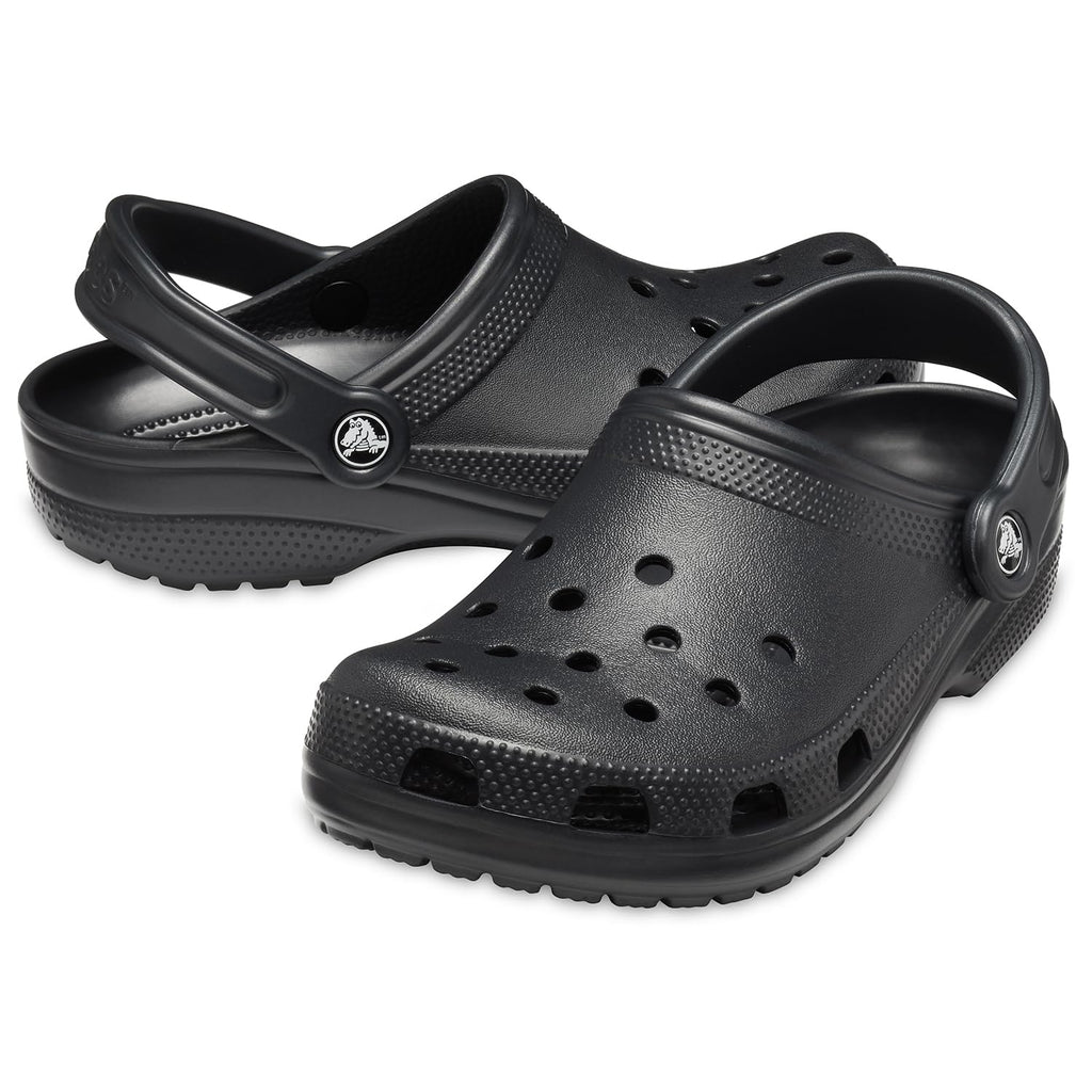 Crocs Unisex-Adult Classic Clogs, Black, 9 Women/7 Men