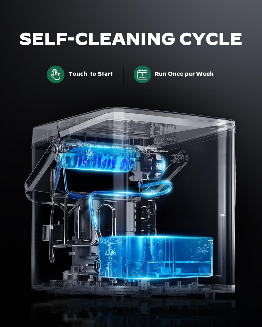 Interior de la máquina de hielo Silonn