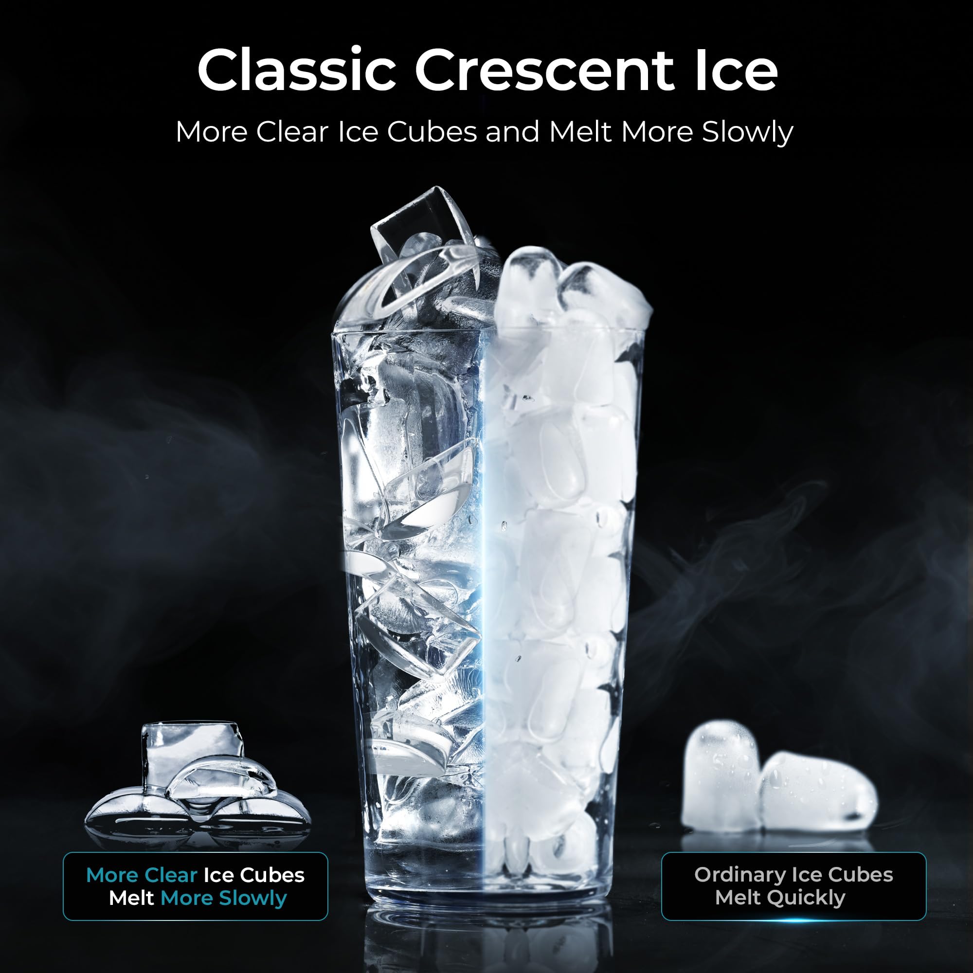 Máquina de hielo EUHOMY diseño compacto y silencioso