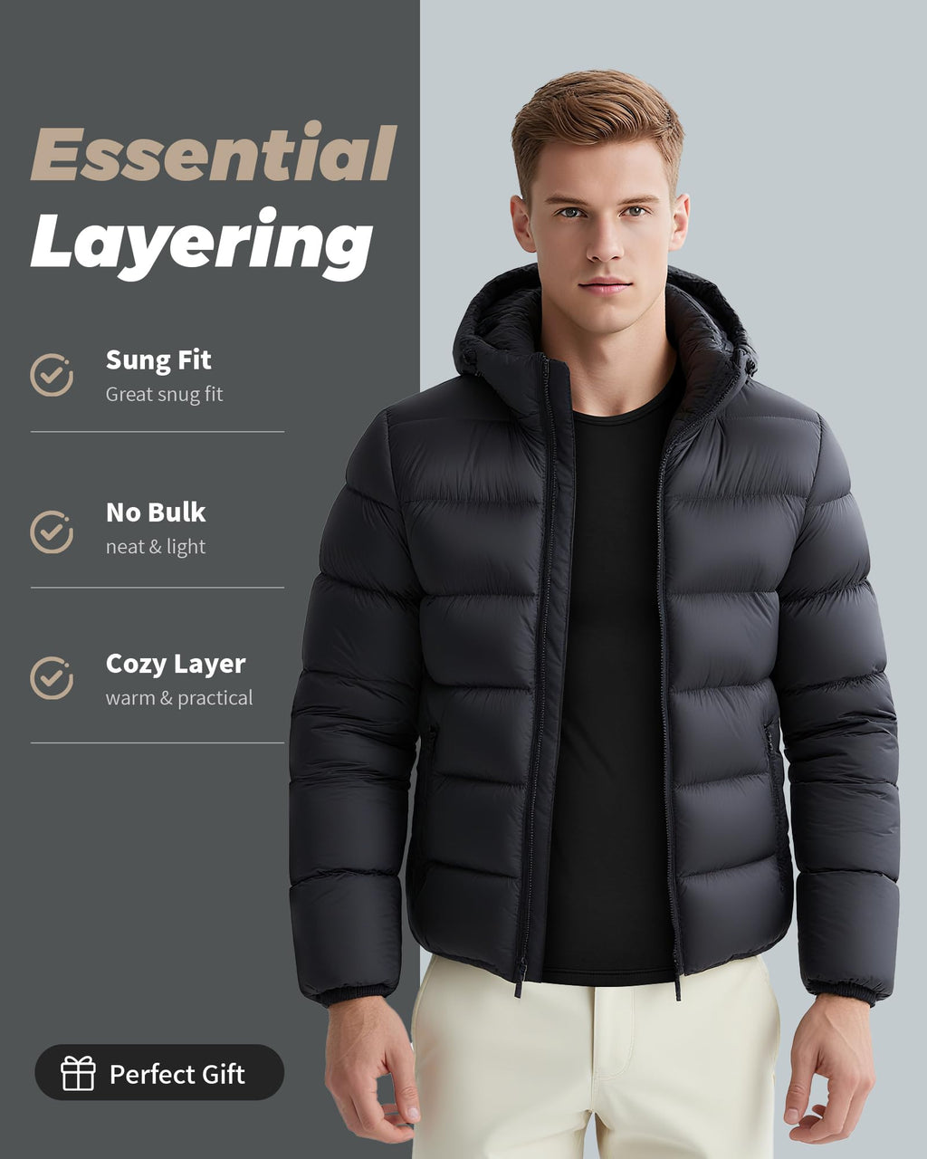 WEERTI Thermal Underwear for Men Long Johns with Fleece Lined Base Layer Men Cold Weather Top Bottom Black