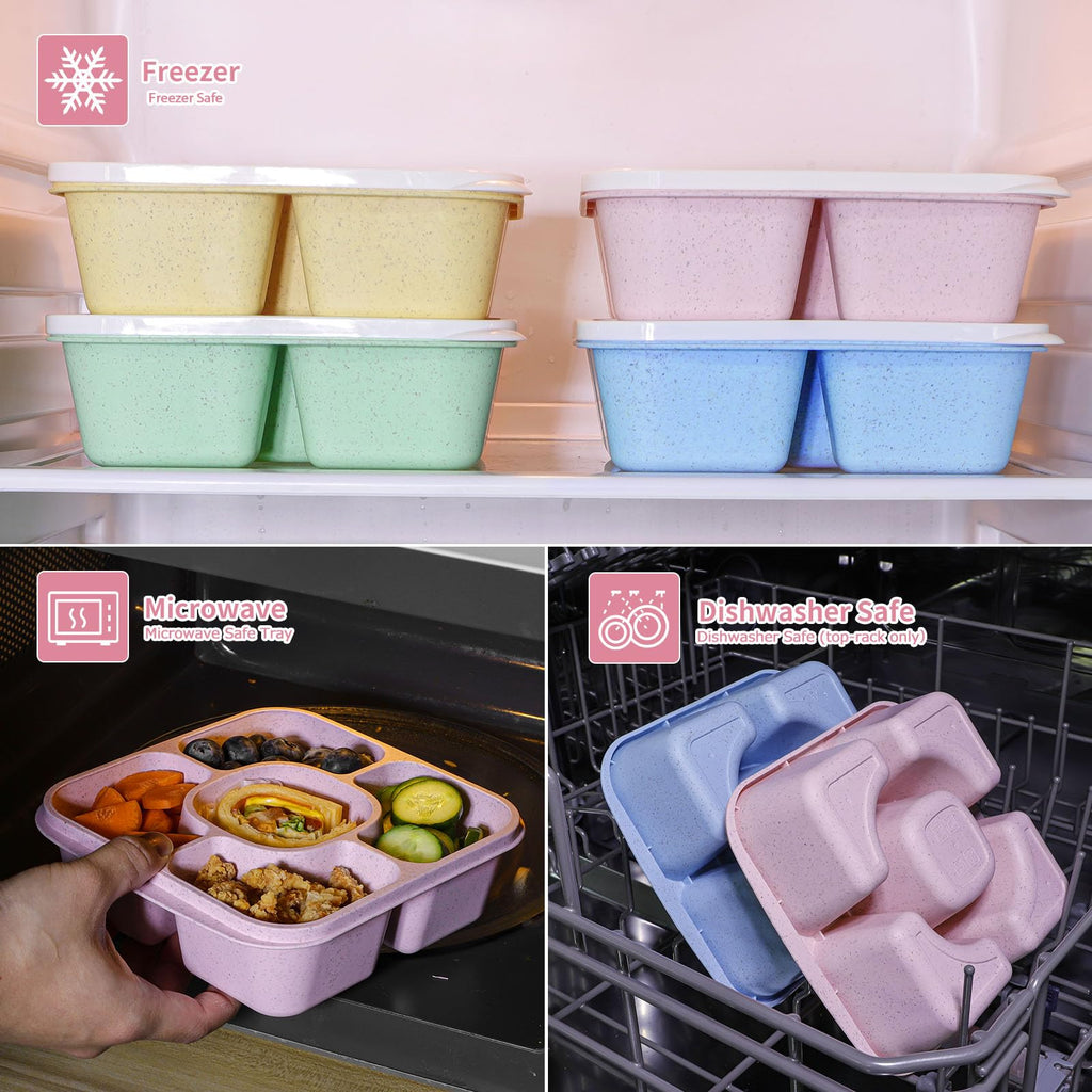 "Contenedores bentobox organizados con comida"