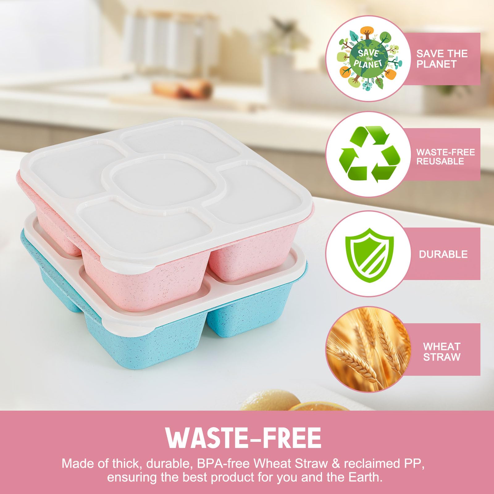 "Contenedor hermético para comida y snacks bentobox"