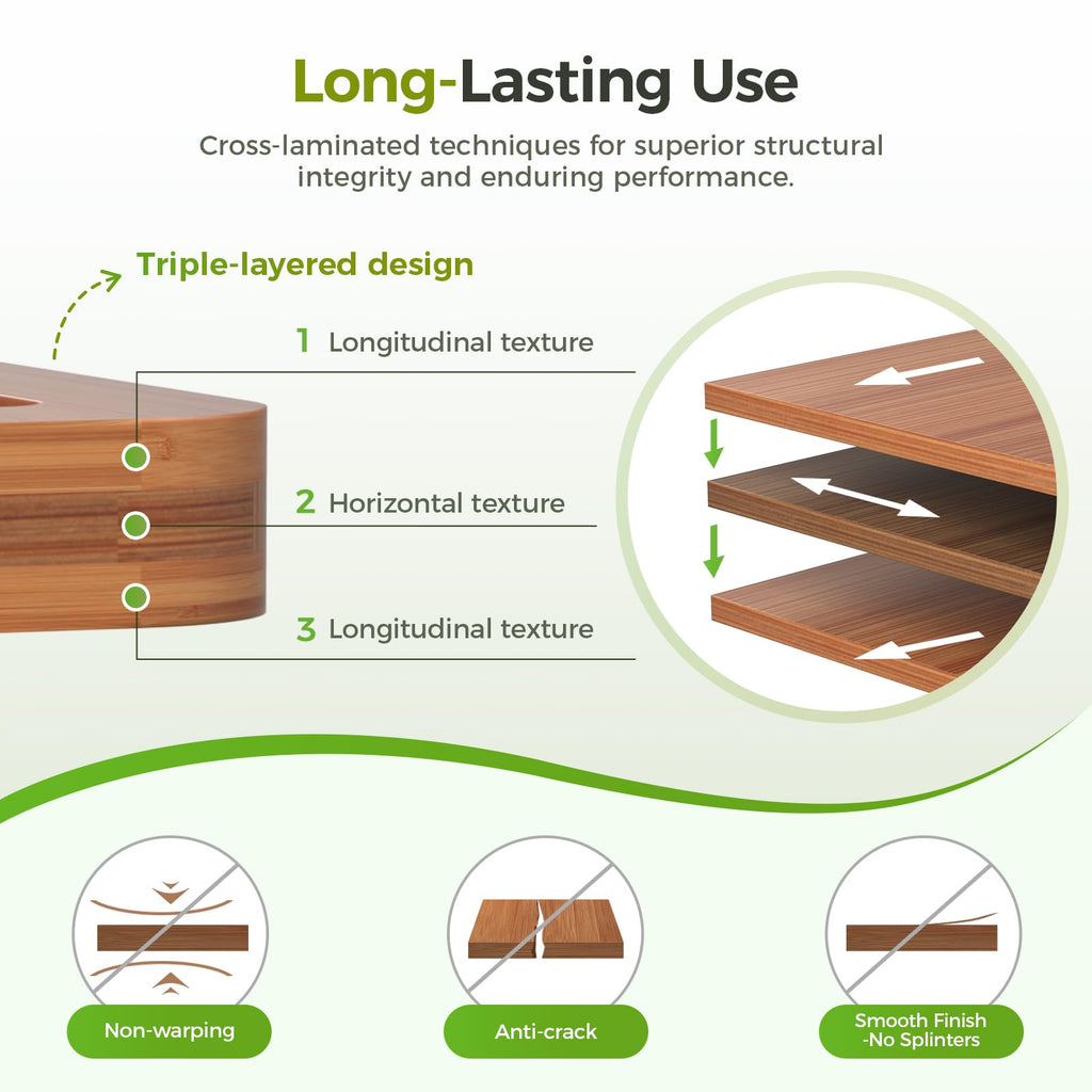 Juego de tablas de bambú ideal para cortar y servir alimentos