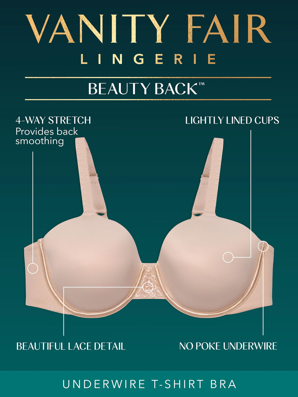 Brasier Vanity Fair beige estilo full figure