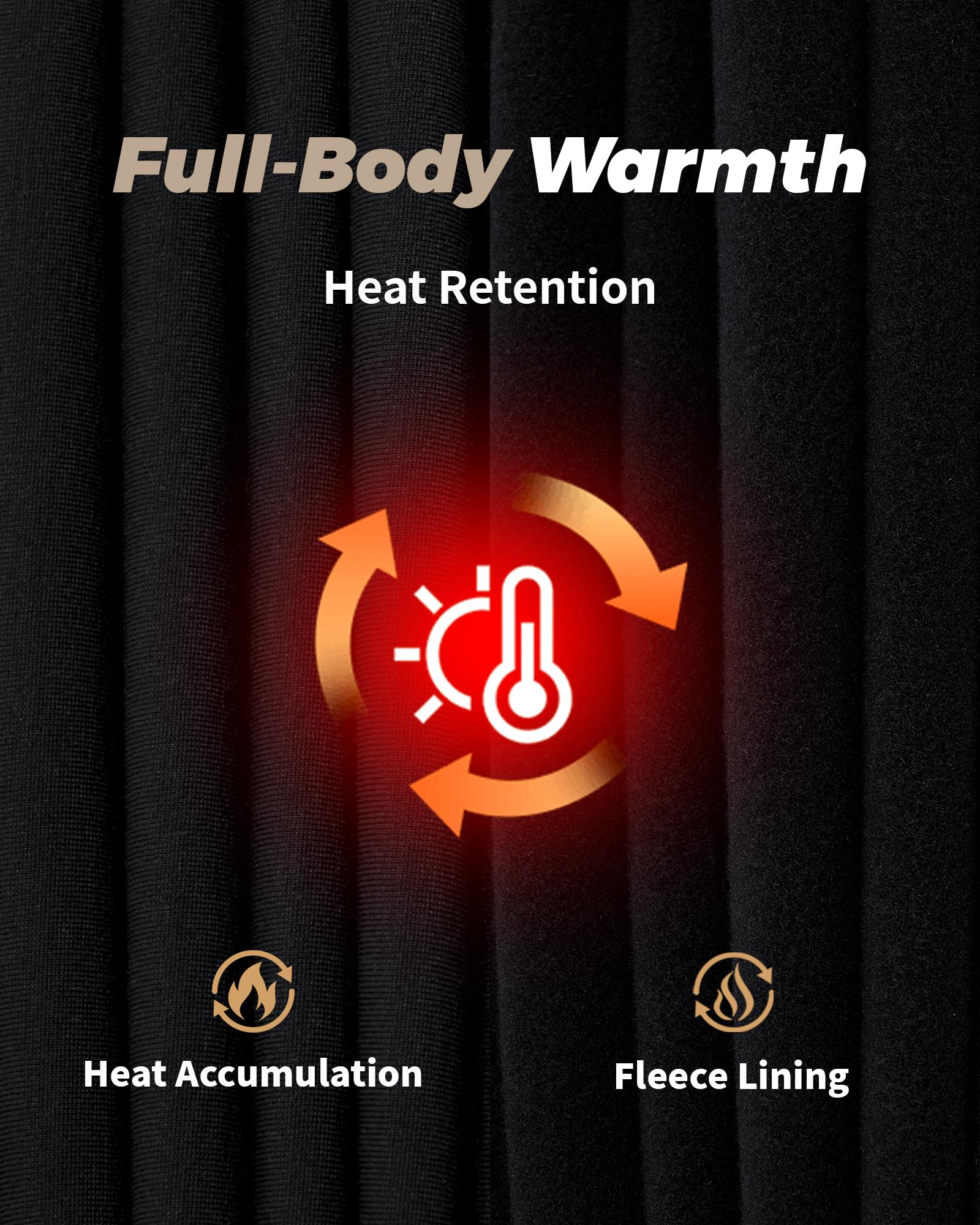 WEERTI Thermal Underwear for Men Long Johns with Fleece Lined Base Layer Men Cold Weather Top Bottom Black