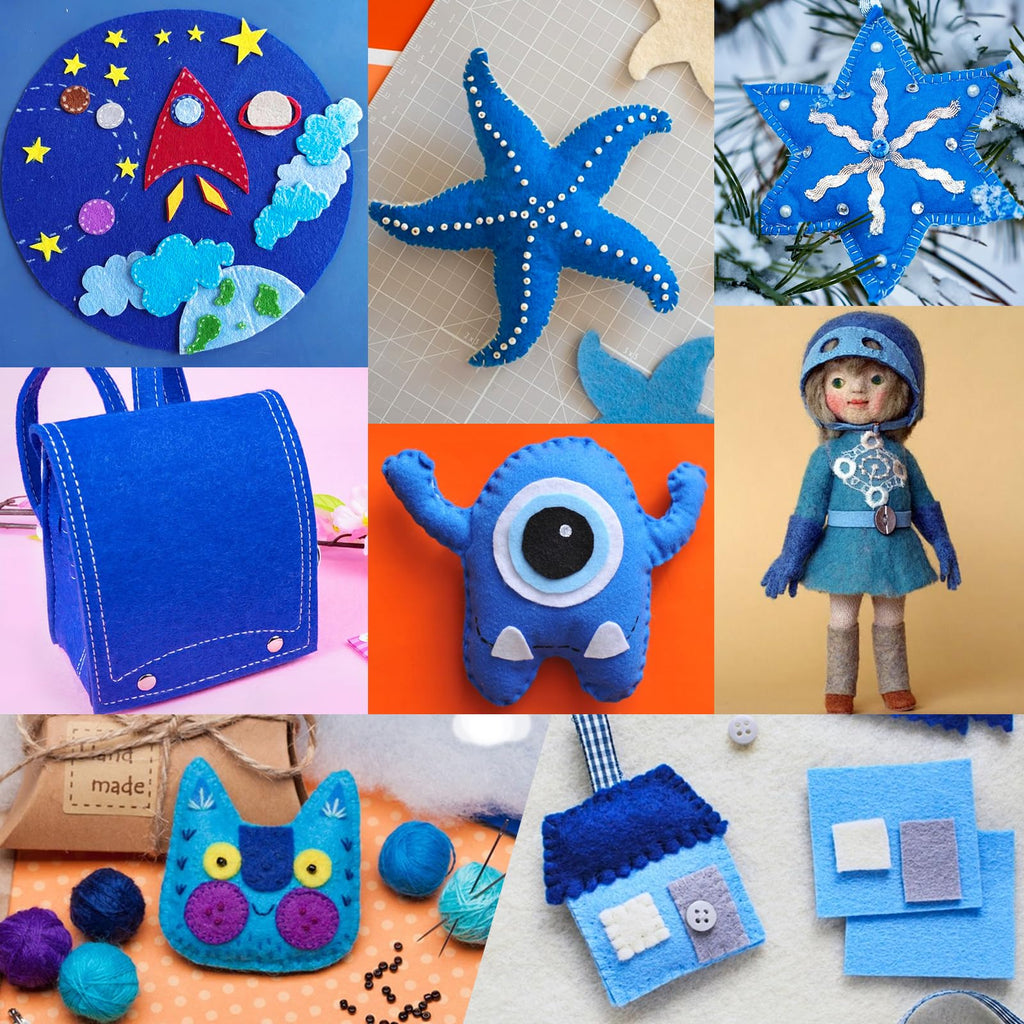 Hojas de fieltro azul XSEINO 8x35 para proyectos DIY