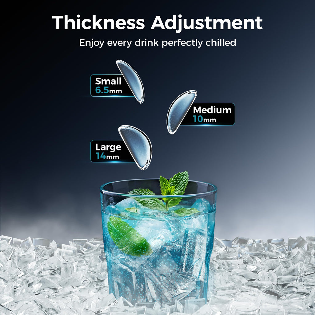 Cubos de hielo tipo media luna producidos por EUHOMY