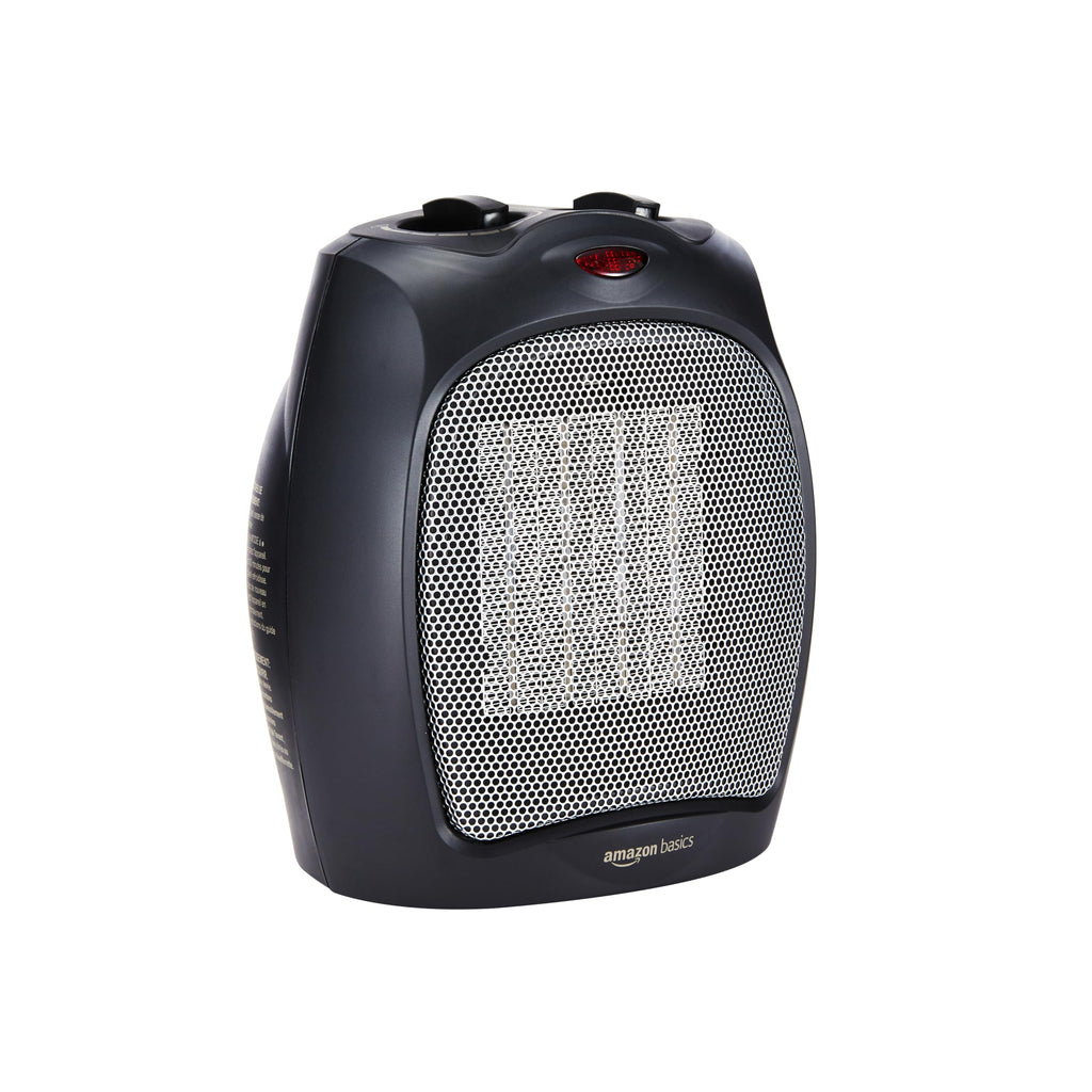 Calentador portátil Amazon Basics de cerámica 1500W en color negro