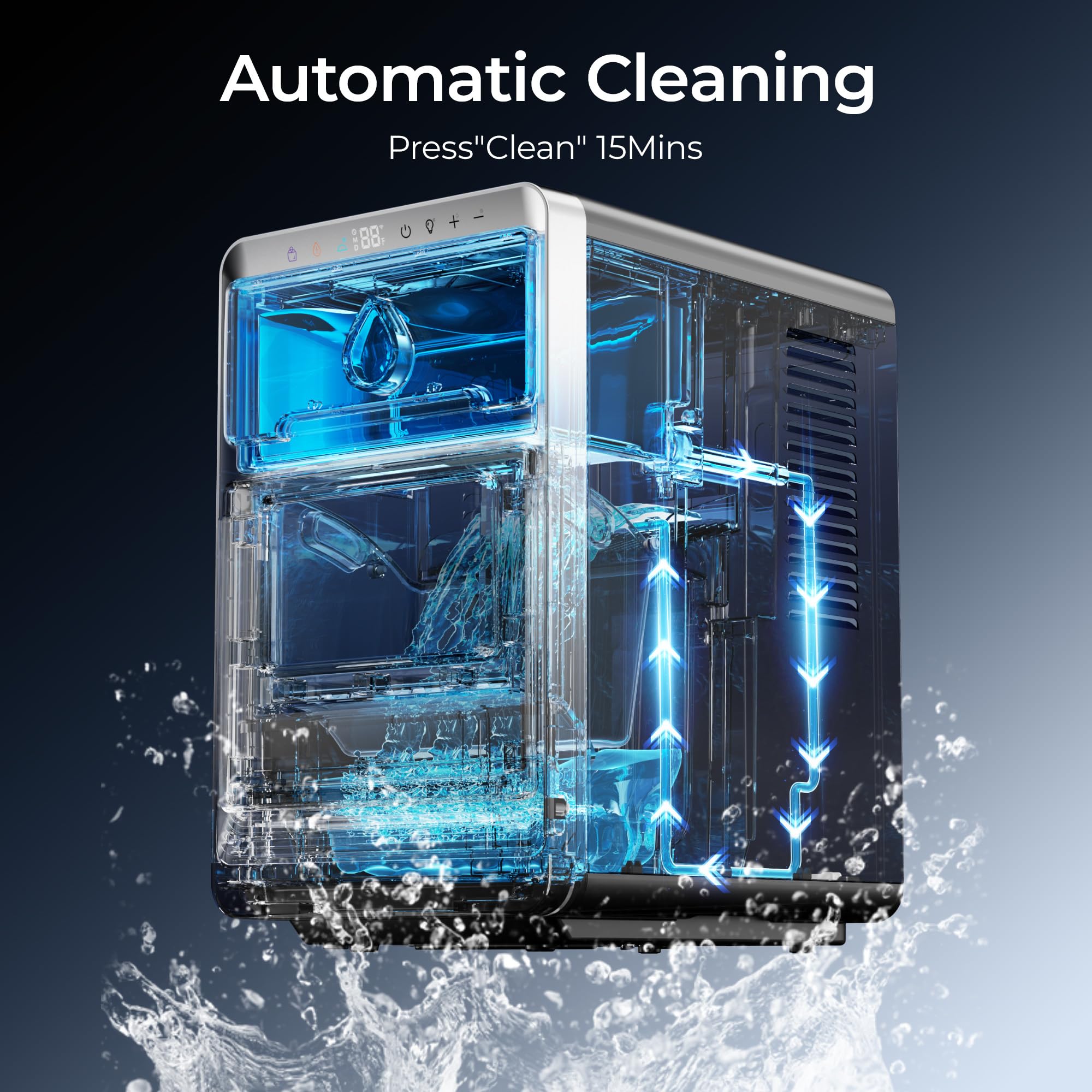 EUHOMY ice maker con función de autolimpieza
