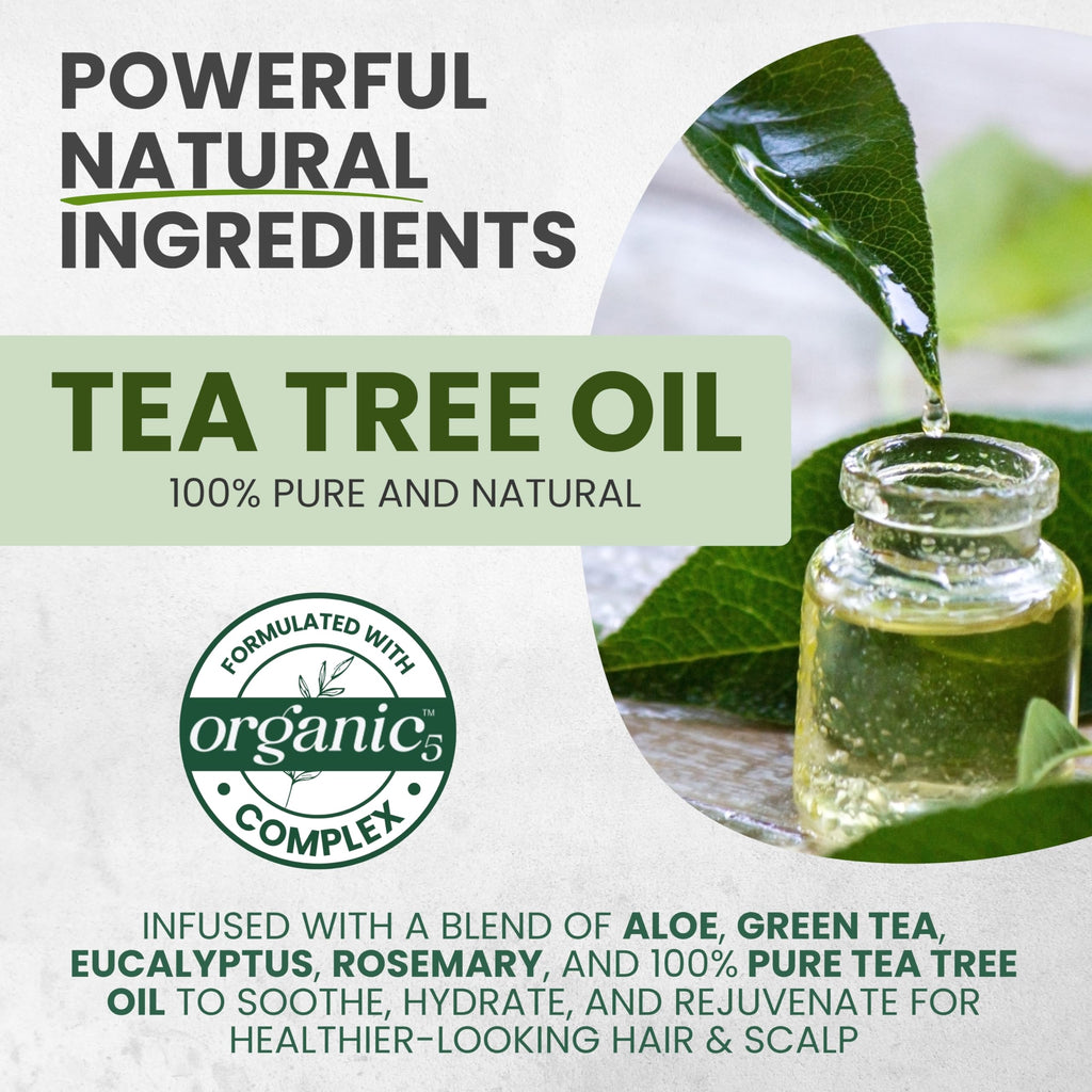 KESMEDIK Tea Tree Oil Shampoo and Conditioner MaxTherapy Set, Itchy Scalp Relief, Refreshes & Cleanses Dandruff & Buildup, Clarifying for Oily Hair, Women & Men, 16 fl oz Each