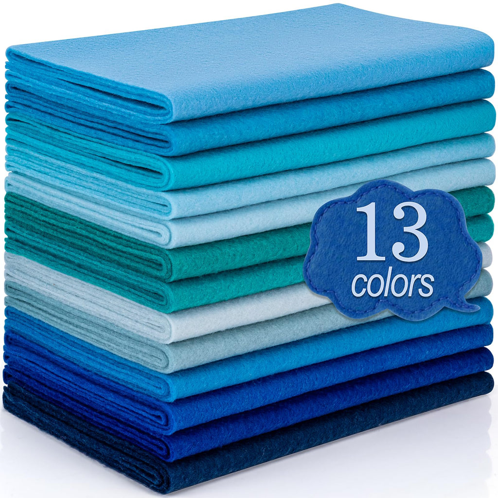 Set de 13 hojas de fieltro azul XSEINO para manualidades