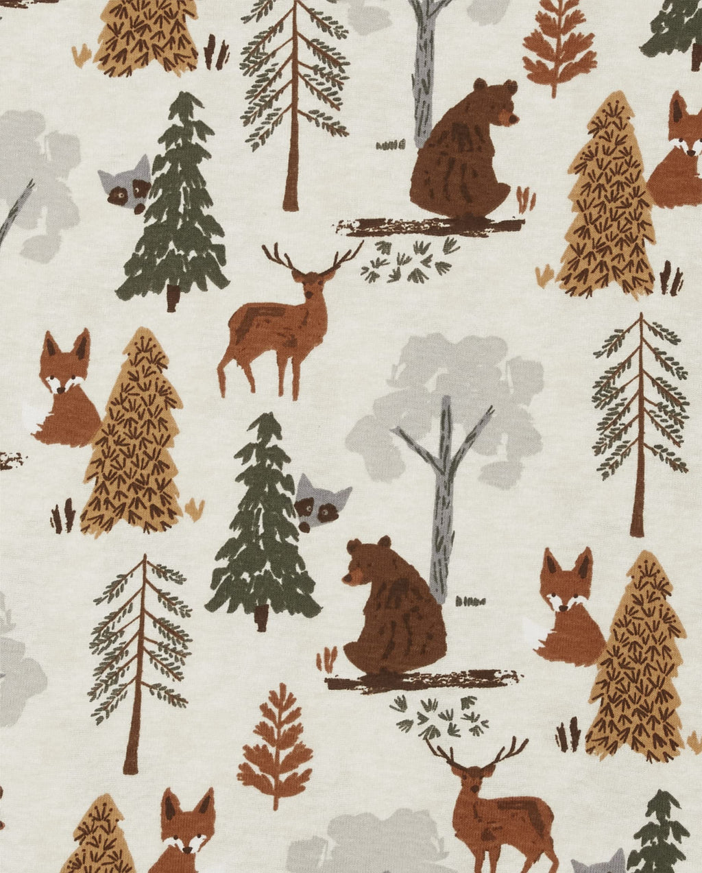 Pijama Infantil The Children’s Place – 2 Piezas, 100% Algodón, Ajuste Ceñido, Manga Larga | Estampado Woodland (Bosque y Animalitos)