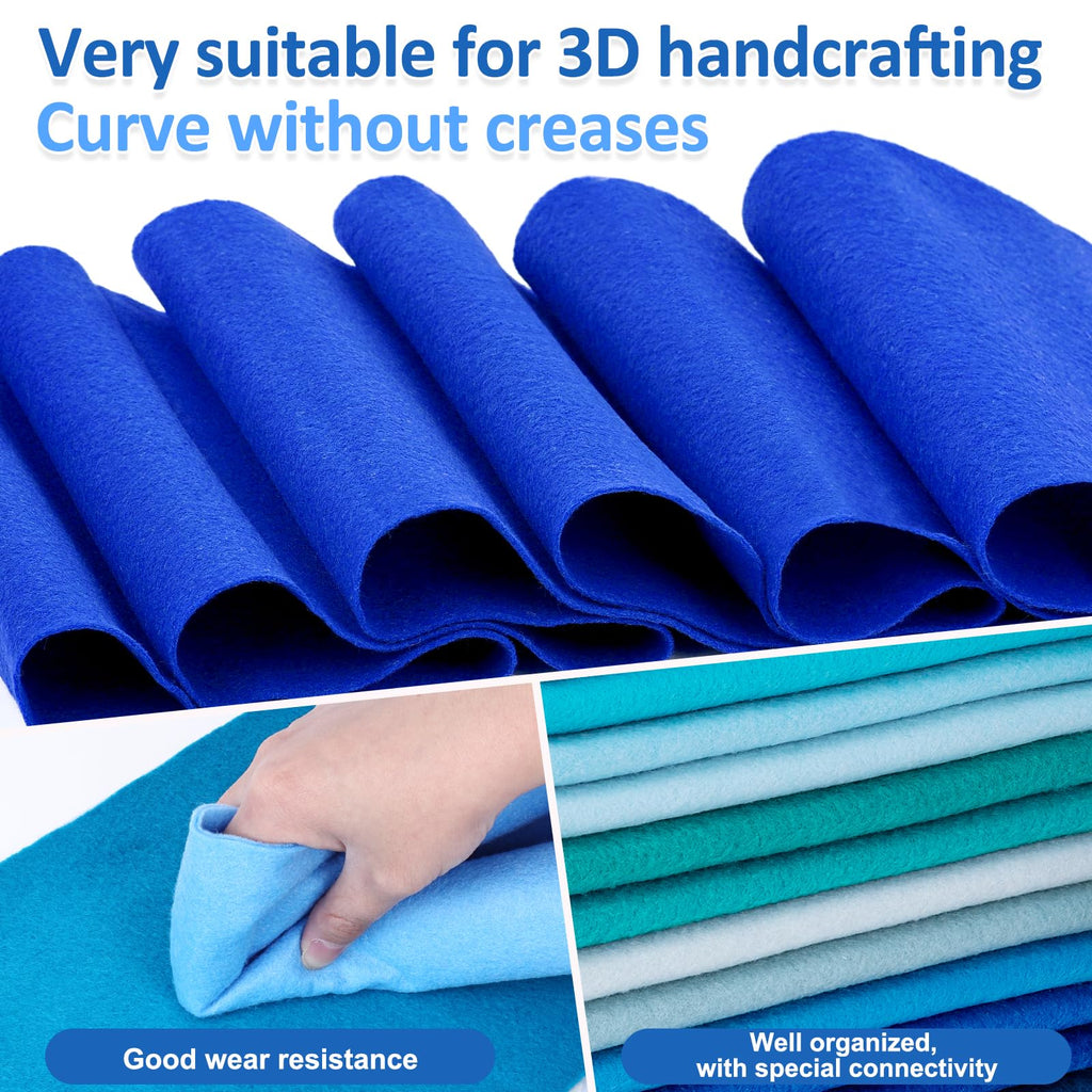 Manualidades hechas con fieltro azul XSEINO