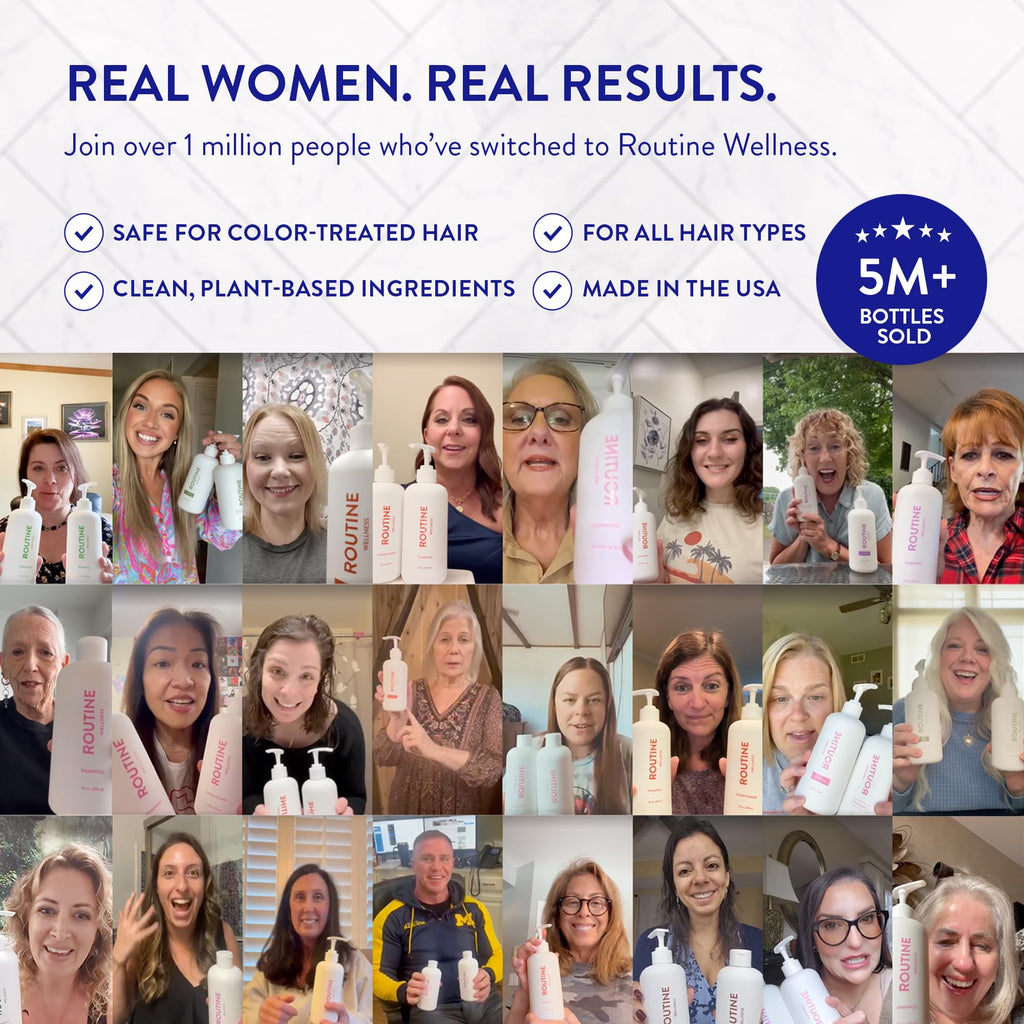 "Resultados de engrosamiento capilar con Routine Wellness"