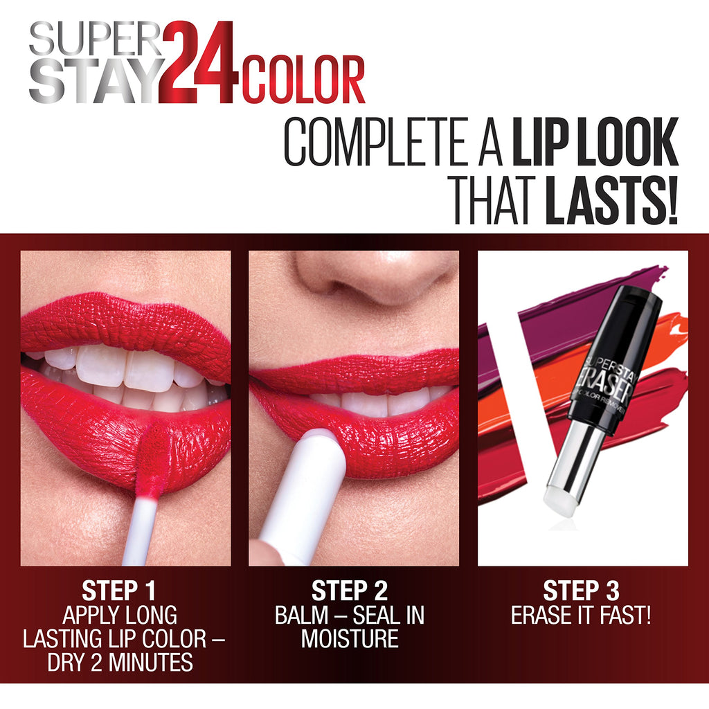 Maybelline New York SuperStay 24 2-Step Liquid Lipstick Makeup, Steady Red-Y, 1 kit